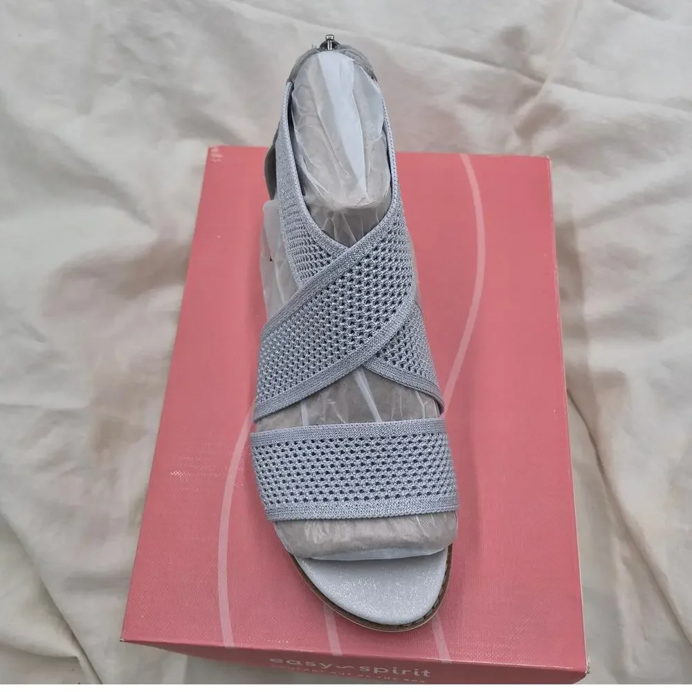 NEW Easy Spirit Wander Lightweight Strappy Sandals light grey size 7 wide_4